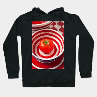 Tomato in red and white bowl Hoodie